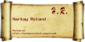 Harkay Roland névjegykártya